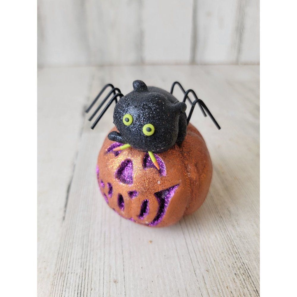 Halloween glitter spider boo pumpkin‎ fang figure decor